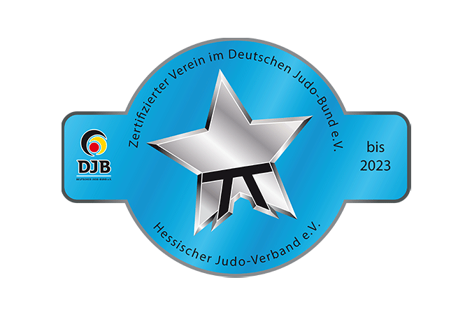 Logo eines zertifizierten Vereins im Deutschen Judo-Bund e.V. mit Stern, bis 2023, Hessischer Judo-Verband e.V.