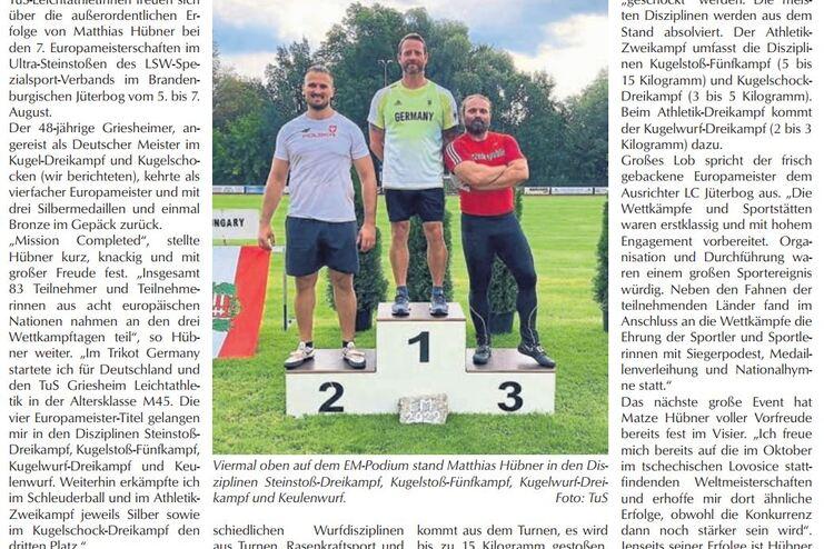 Matthias Hübner Europameister