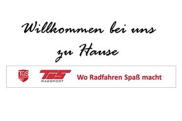 Willkommenstext für einen Radsportverein mit Logo und Slogan „Wo Radfahren Spaß macht“.