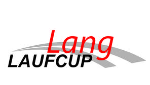Logo des Langlaufcups mit rotem und schwarzem Schriftzug auf weißem Hintergrund, ergänzt von grauen Blenden.