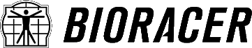 Logo von Bioracer, schwarz auf weißem Hintergrund, zeigt einen stilisierten Menschen und den Schriftzug "BIORACER".