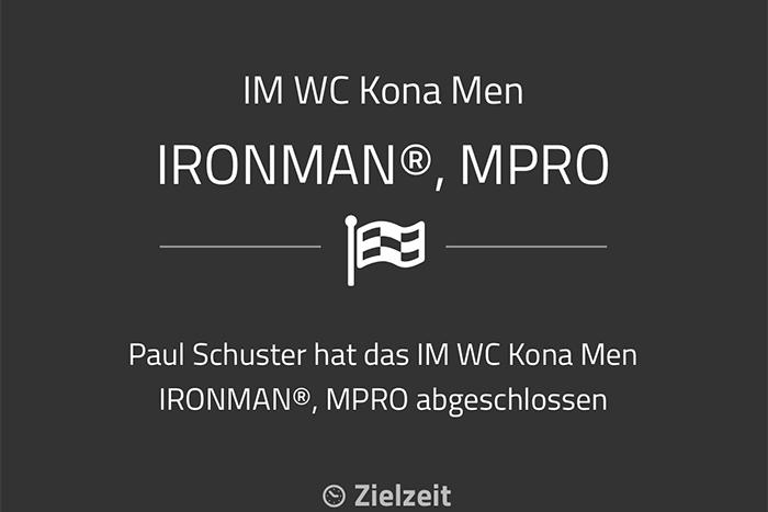 Information über Paul Schuster, der den IRONMAN® in Kona mit einer Zeit von 8:02:06 abgeschlossen hat.