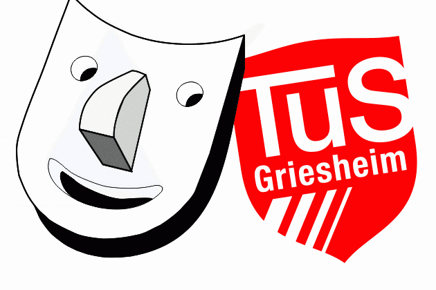 Logo der TuS Griesheim mit einem stilisierten Theatermasken-Symbol und dem Vereinsnamen in rot.