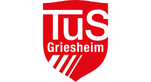 Logo des TuS Griesheim in Rot mit weißen Schriftzügen und grafischen Elementen.