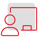 Icon eines Headsets mit Mikrofon vor einem schwarzen Hintergrund.