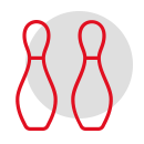 Logo mit zwei roten Kegel-Symbolen auf schwarzem Hintergrund.